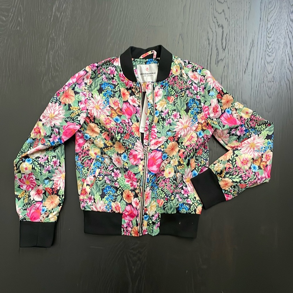 Urban Republic Girls M Floral Jacket w/zipper